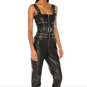 Weworewhat Leather Moto Overalls Small